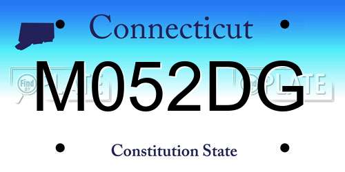 M052DG Connecticut License Plate