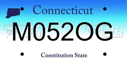M052OG Connecticut License Plate