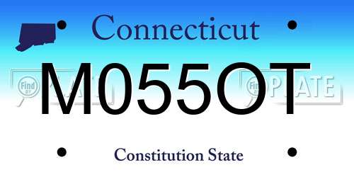 M055OT Connecticut License Plate