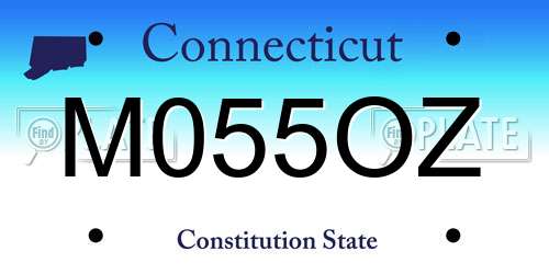 M055OZ Connecticut License Plate