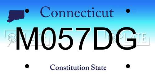 M057DG Connecticut License Plate