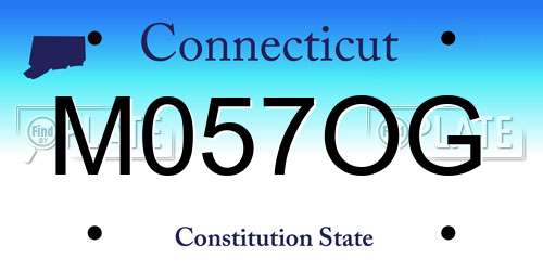 M057OG Connecticut License Plate