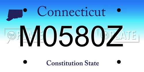 M0580Z Connecticut License Plate