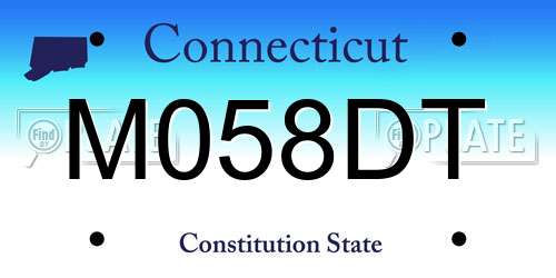 M058DT Connecticut License Plate