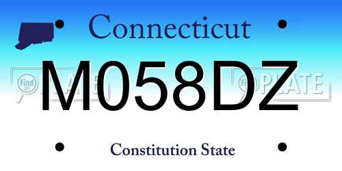 M058DZ Connecticut License Plate