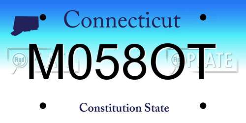 M058OT Connecticut License Plate