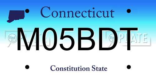 M05BDT Connecticut License Plate