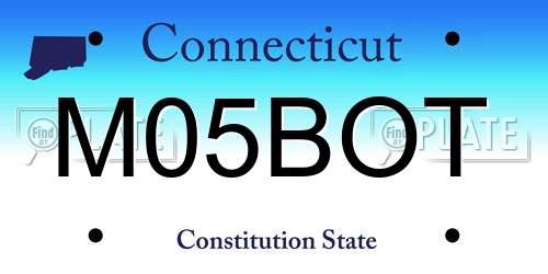 M05BOT Connecticut License Plate