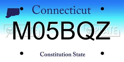 M05BQZ Connecticut License Plate