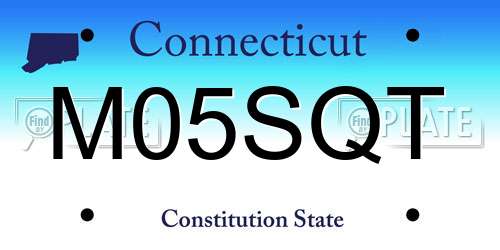 M05SQT Connecticut License Plate