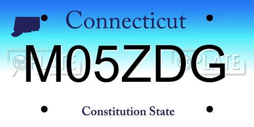 M05ZDG Connecticut License Plate