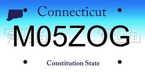 M05ZOG Connecticut License Plate