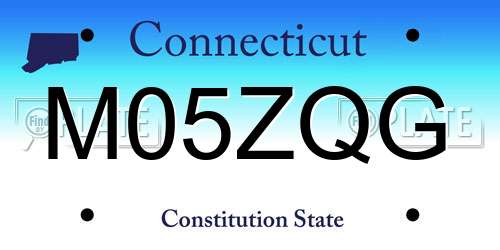 M05ZQG Connecticut License Plate