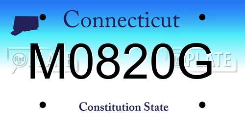 M0820G Connecticut License Plate
