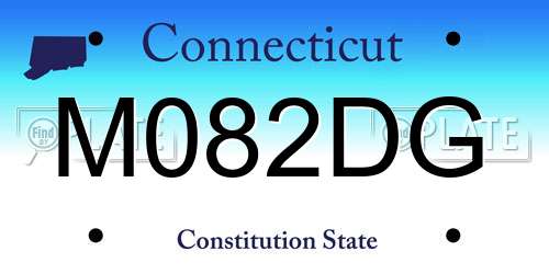M082DG Connecticut License Plate