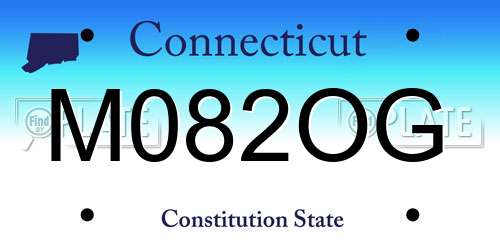 M082OG Connecticut License Plate