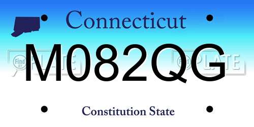 M082QG Connecticut License Plate