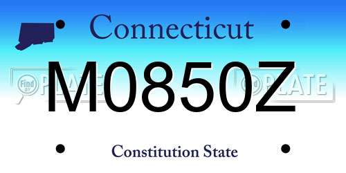 M0850Z Connecticut License Plate