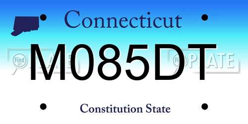 M085DT Connecticut License Plate