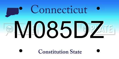 M085DZ Connecticut License Plate