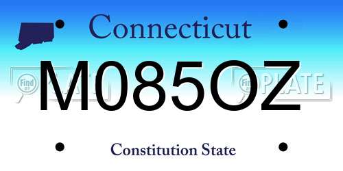 M085OZ Connecticut License Plate
