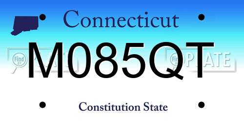 M085QT Connecticut License Plate