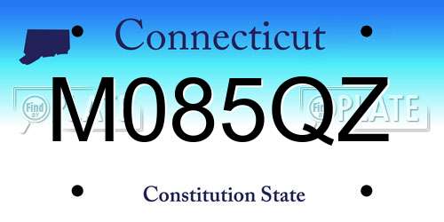 M085QZ Connecticut License Plate
