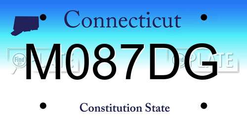 M087DG Connecticut License Plate