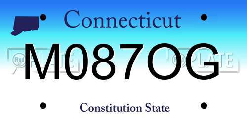M087OG Connecticut License Plate