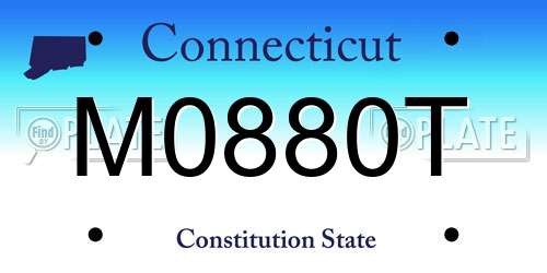 M0880T Connecticut License Plate