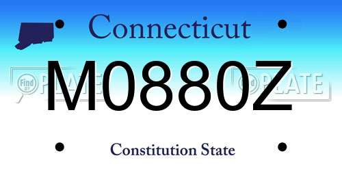 M0880Z Connecticut License Plate