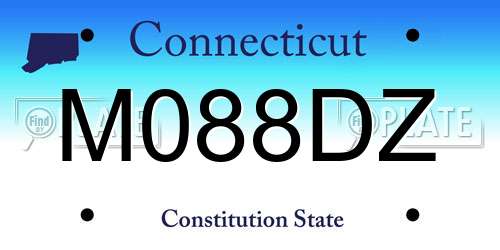M088DZ Connecticut License Plate