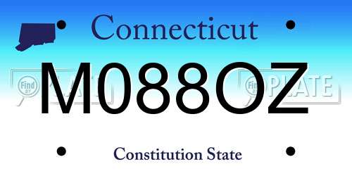 M088OZ Connecticut License Plate