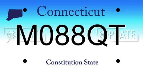 M088QT Connecticut License Plate