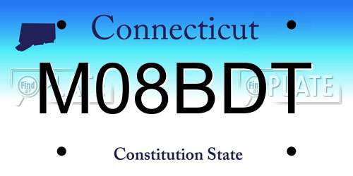 M08BDT Connecticut License Plate
