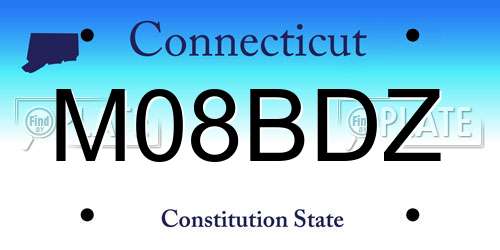 M08BDZ Connecticut License Plate