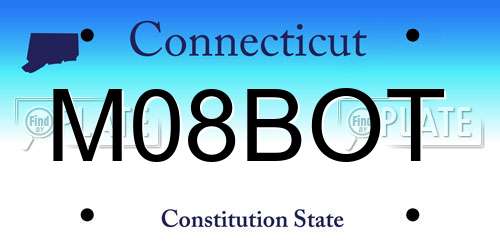 M08BOT Connecticut License Plate