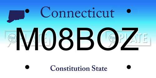 M08BOZ Connecticut License Plate