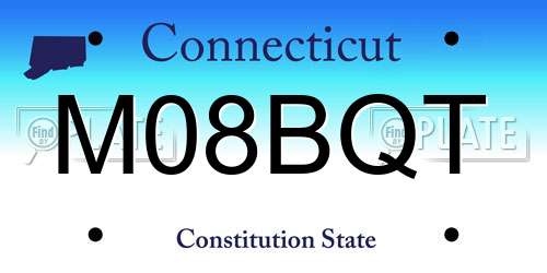 M08BQT Connecticut License Plate