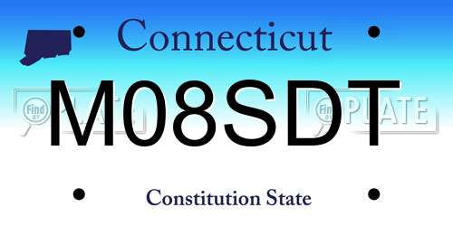 M08SDT Connecticut License Plate