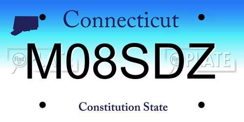 M08SDZ Connecticut License Plate