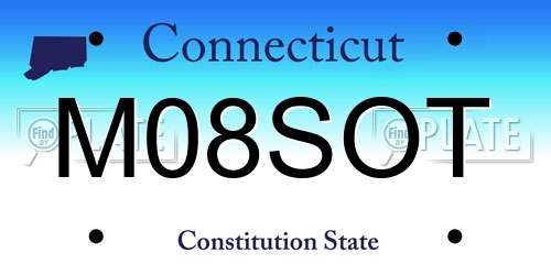 M08SOT Connecticut License Plate