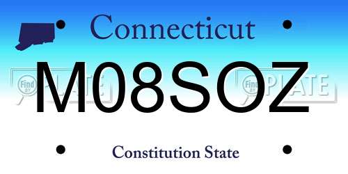 M08SOZ Connecticut License Plate