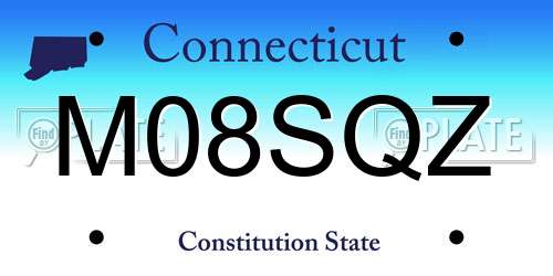 M08SQZ Connecticut License Plate