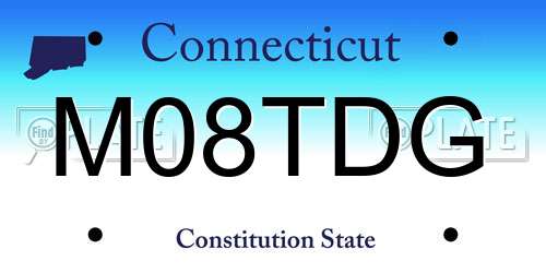 M08TDG Connecticut License Plate