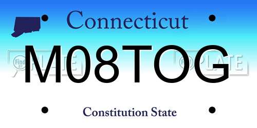 M08TOG Connecticut License Plate