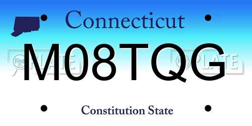 M08TQG Connecticut License Plate