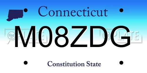 M08ZDG Connecticut License Plate