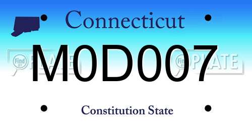 M0D007 Connecticut License Plate