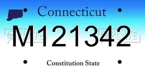 M121342 Connecticut License Plate